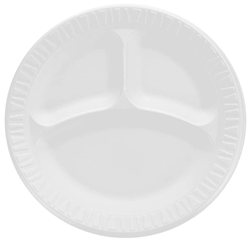Show details for Plate Foam Round 10-1/4” w/ Compart – 125ct.  Picture of Plate Foam Round 10-1/4” w/ Compart – 125ct.