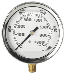 Show details for Gauge Liquid Filled 2-1/2" Steel - 10Kpsi Picture of Gauge Liquid Filled 2-1/2" Steel - 10Kpsi