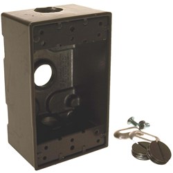 Show details for Bell Single-Gang Aluminum Weatherproof Outdoor Outlet Box Picture of Bell Single-Gang Aluminum Weatherproof Outdoor Outlet Box