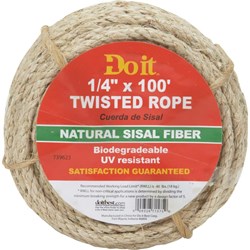 Show details for Do it Twisted Sisal Packaged Rope - 1/4" - 100 ft Picture of Do it Twisted Sisal Packaged Rope - 1/4" - 100 ft