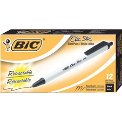 Show details for Bic Clic Stic Retractable Ball Pen - Black Picture of Bic Clic Stic Retractable Ball Pen - Black