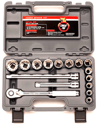 Show details for Socket Set w/ Ratchet Drive 1/2" 12 Point Wright – 16pc. Picture of Socket Set w/ Ratchet Drive 1/2" 12 Point Wright – 16pc.