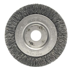 Show details for 3" Narrow Face Crimped Wire Wheel, .0118" Stainless Steel Fill, 1/2"-3/8" Arbor Hole Picture of 3" Narrow Face Crimped Wire Wheel, .0118" Stainless Steel Fill, 1/2"-3/8" Arbor Hole