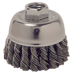 Show details for 2-3/4" Single Row Knot Wire Cup Brush, .014" Steel Fill, 5/8"-11 UNC Nut Picture of 2-3/4" Single Row Knot Wire Cup Brush, .014" Steel Fill, 5/8"-11 UNC Nut