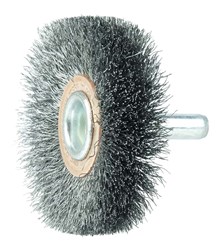 Show details for 2" Narrow Face Stem-Mounted Crimped Wire Wheel, .006" Steel Fill, 1/4" Stem Picture of 2" Narrow Face Stem-Mounted Crimped Wire Wheel, .006" Steel Fill, 1/4" Stem