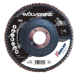 Show details for 5" Wolverine Abrasive Flap Disc, Conical (TY29), Phenolic Backing, 40Z, 7/8" Arbor Hole Picture of 5" Wolverine Abrasive Flap Disc, Conical (TY29), Phenolic Backing, 40Z, 7/8" Arbor Hole