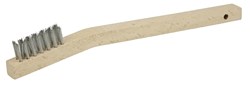 Show details for Vortec Pro Small Hand Wire Scratch Brush, Stainless Steel Fill, Wood Handle, 3 x 7 Rows Picture of Vortec Pro Small Hand Wire Scratch Brush, Stainless Steel Fill, Wood Handle, 3 x 7 Rows