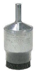 Show details for Burr-Rx 1" Coated-Cup End Brush, .026/120CG Crimped Fill Picture of Burr-Rx 1" Coated-Cup End Brush, .026/120CG Crimped Fill