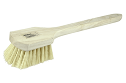 Show details for 20" Utility Scrub Brush, White Tampico Fill, Long Handle, Wood Block Picture of 20" Utility Scrub Brush, White Tampico Fill, Long Handle, Wood Block