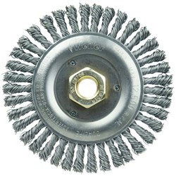 Show details for Roughneck Jr. 5" Root Pass Weld Cleaning Brush, .020" Steel Wire Fill, 5/8"-11 UNC Nut, Vending Read Picture of Roughneck Jr. 5" Root Pass Weld Cleaning Brush, .020" Steel Wire Fill, 5/8"-11 UNC Nut, Vending Read