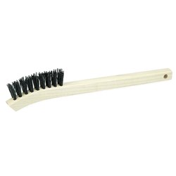 Show details for FME-Compliant Black Nylox Small Hand Scratch Brush, .026/120CG Crimped Fill Picture of FME-Compliant Black Nylox Small Hand Scratch Brush, .026/120CG Crimped Fill