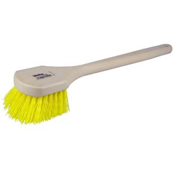 Show details for 20" Utility Scrub Brush, Yellow Polypropylene Fill, Long Handle, Foam Block Picture of 20" Utility Scrub Brush, Yellow Polypropylene Fill, Long Handle, Foam Block