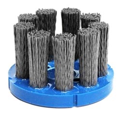 Show details for 3" Nylox Disc Brush, Crimped Filament, .040/120SC Fill, 7/8" Arbor Hole Picture of 3" Nylox Disc Brush, Crimped Filament, .040/120SC Fill, 7/8" Arbor Hole