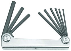 Show details for Set 9 Hex Metal Handle Fold-up Tools 5/64-1/4" Picture of Set 9 Hex Metal Handle Fold-up Tools 5/64-1/4"