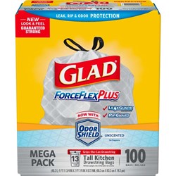 Show details for Trash Can Liner Drawstring Glad - 13gal. Picture of Trash Can Liner Drawstring Glad - 13gal.