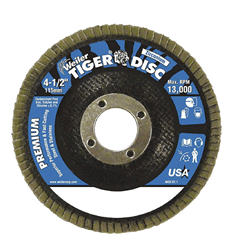 Show details for 4-1/2" Tiger Disc Abrasive Flap Disc, Conical (TY29), Backing , 60Z, 7/8" Arbor Hole, Vending Ready Picture of 4-1/2" Tiger Disc Abrasive Flap Disc, Conical (TY29), Backing , 60Z, 7/8" Arbor Hole, Vending Ready