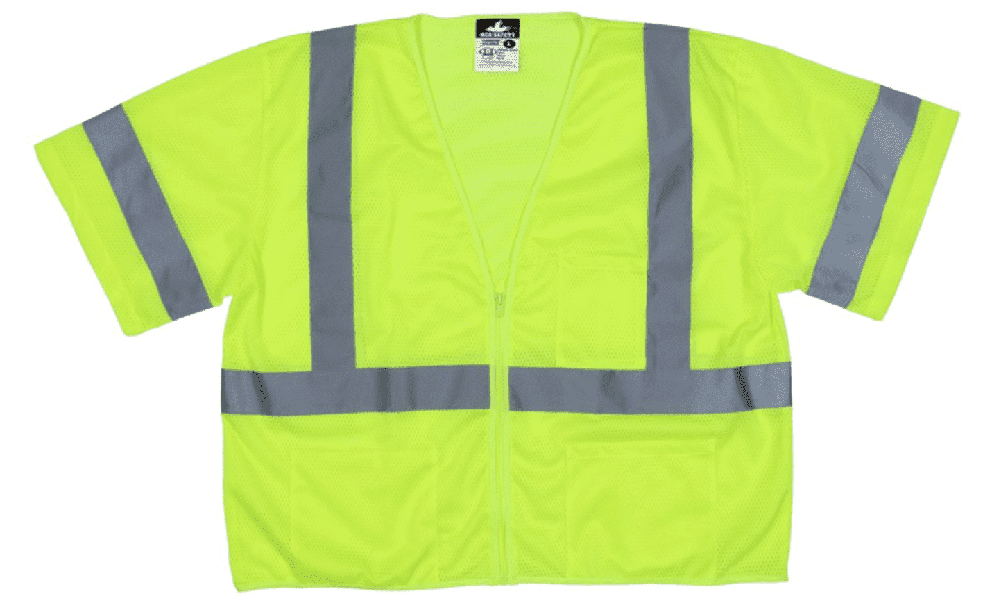 Picture of Vest Safety Mesh Green w/ Stripes Silver Class 3 - L