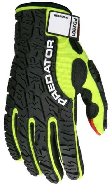 Picture of Glove MCR Predator Top Lime Palm Polyurethane Textured Wrist Adjustable - M