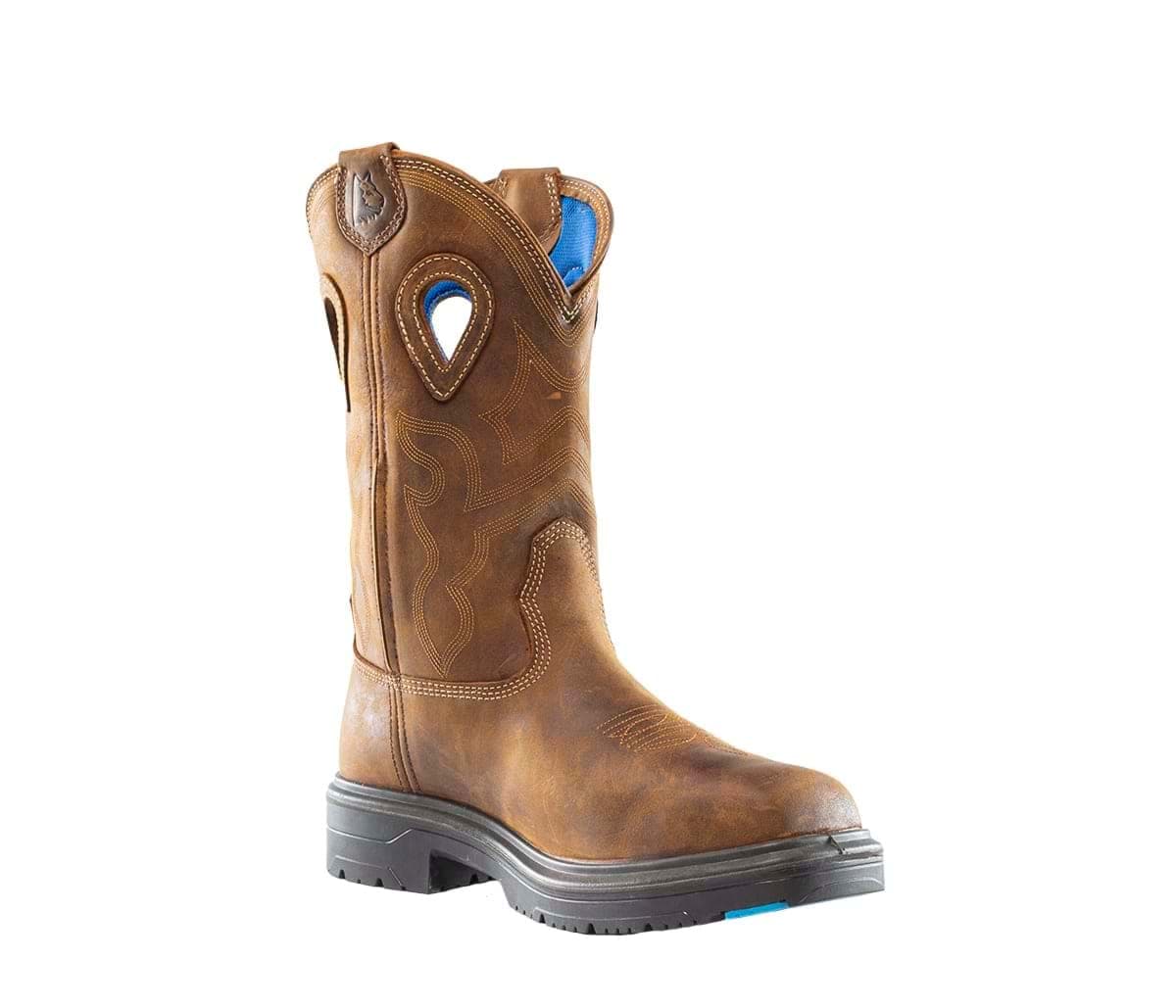 Picture of Blue Heeler Met Waterproof Steel Blue Leather Boots - Brown - Size 10