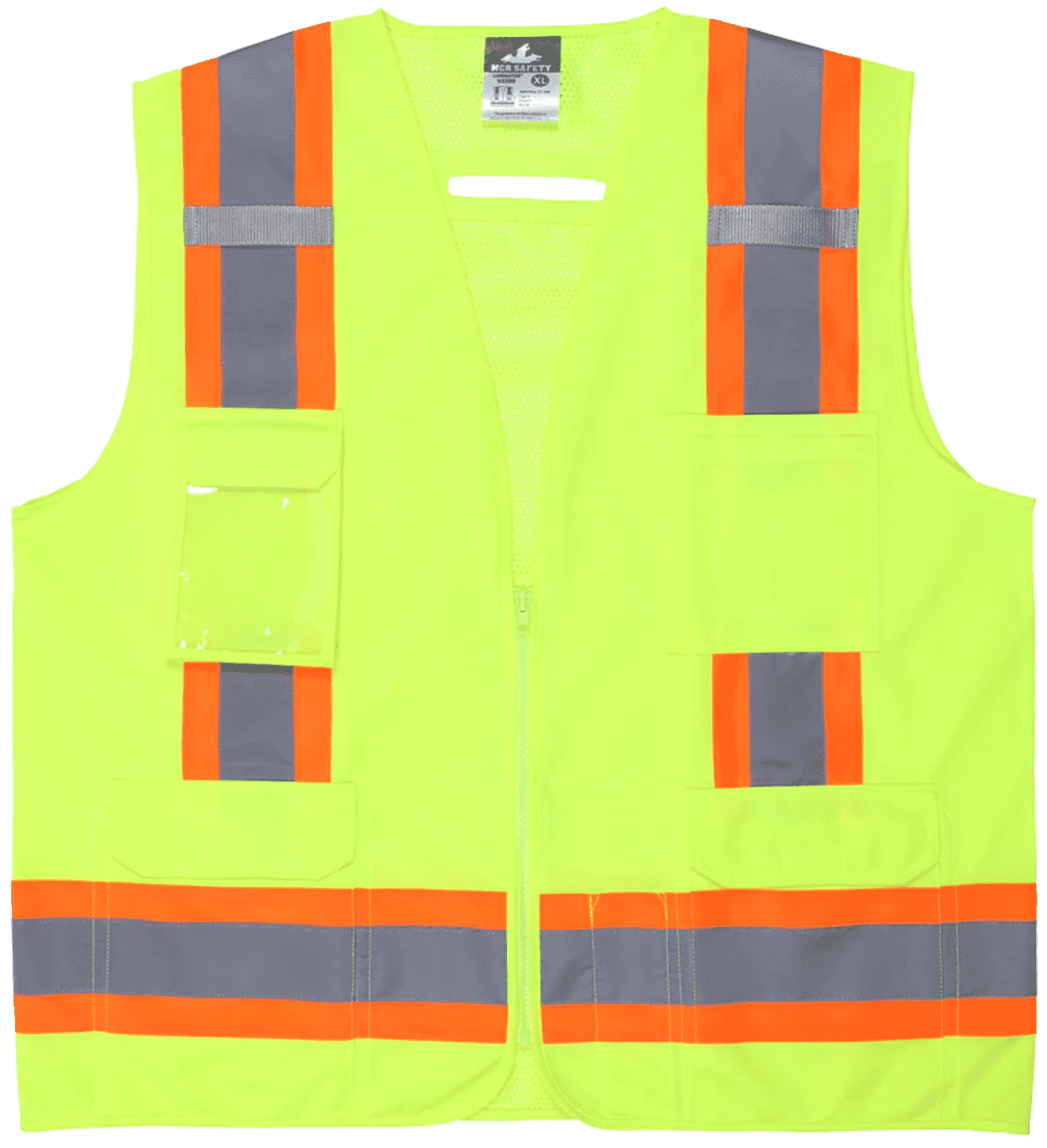 Picture of Vest Safety Mesh Green w/ Stripes Silver/Orange Class 2 – XL