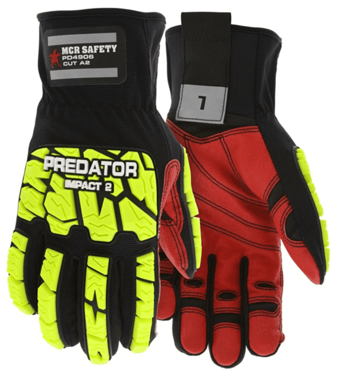 Picture of Glove MCR Predator Top Hi-Viz, Palm Synthetic Leather, Wrist Slip-On - M