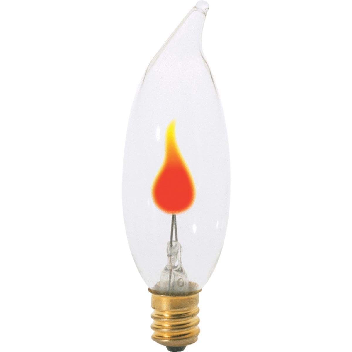 Picture of Satco 3W Candelabra CA8 Incandescent Flicker Flame Decorative Light Bulb