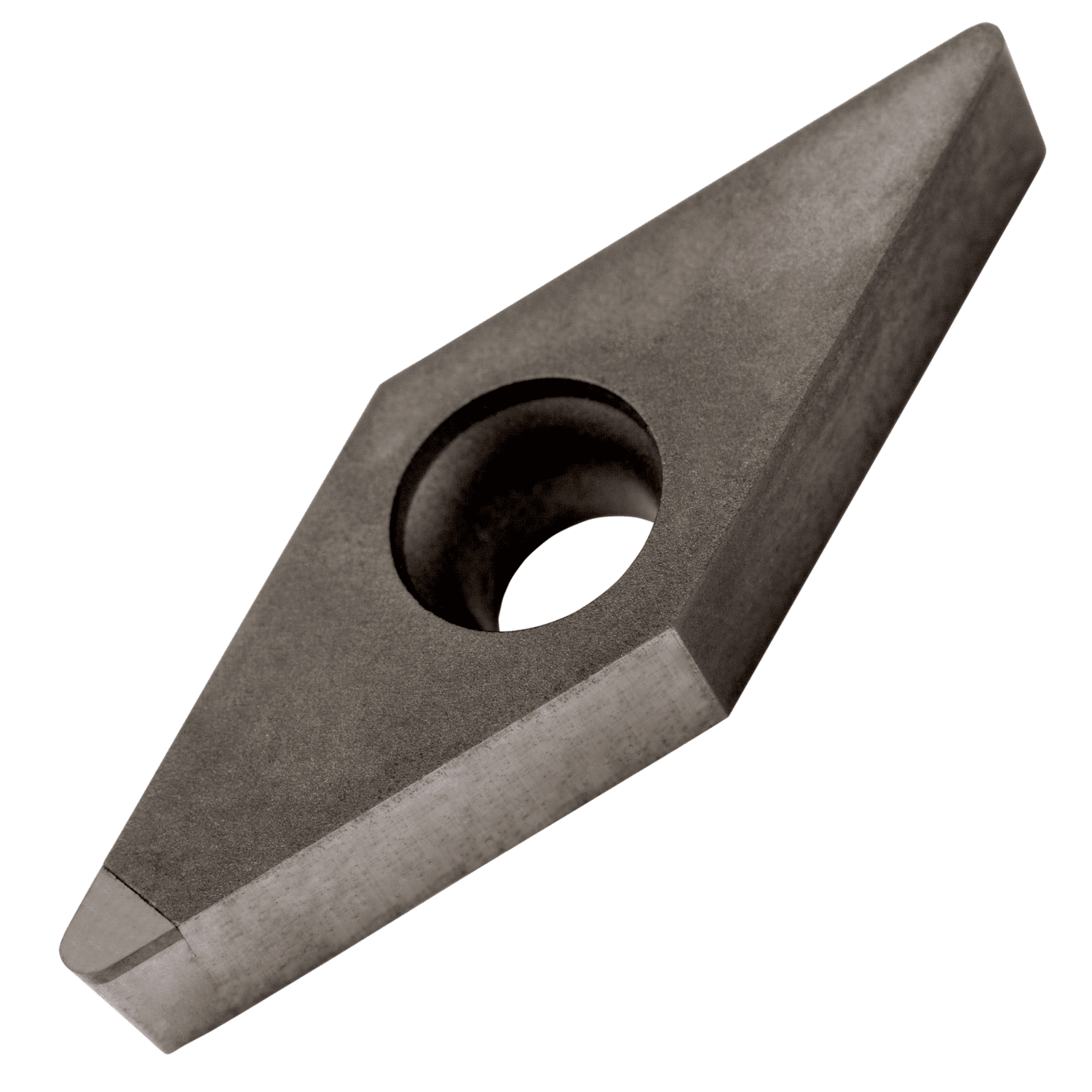 Picture of Turning Insert with PCD Tipped Corner, 35° Rhomboid with 7° Clear, ICD of 3/8", 3/16" Thick, 1/64" NR