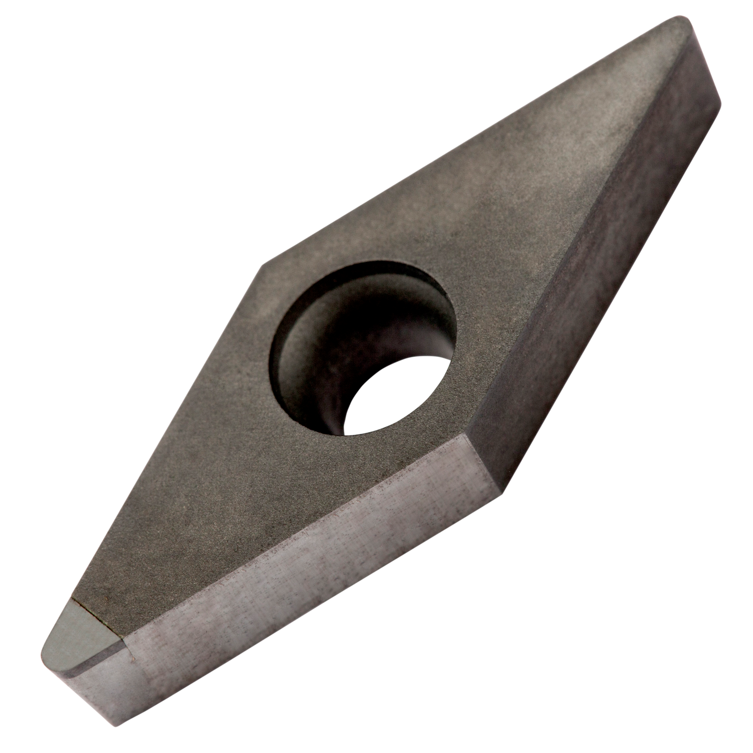 Picture of Turning Insert with PCD Tipped Corner, 35° Rhomboid with 7° Clear, ICD of 3/8", 3/16" Thick, 1/32" NR
