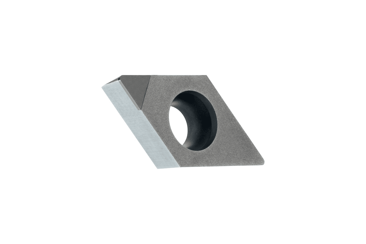 Picture of Turning Insert with PCD Tipped Corner, 55° Rhomboid with 7° Clear, ICD of 3/8", 5/32" Thick, 1/64" NR