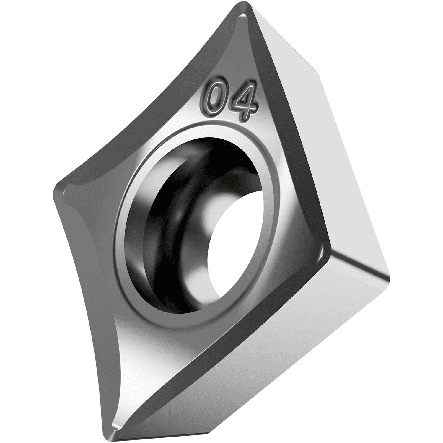 Picture of Sg-Side Pos Turning Insert, 80° Rhomboid with 7° Clear, ICD of 3/8", 5/32" Thick, 1/128" NR