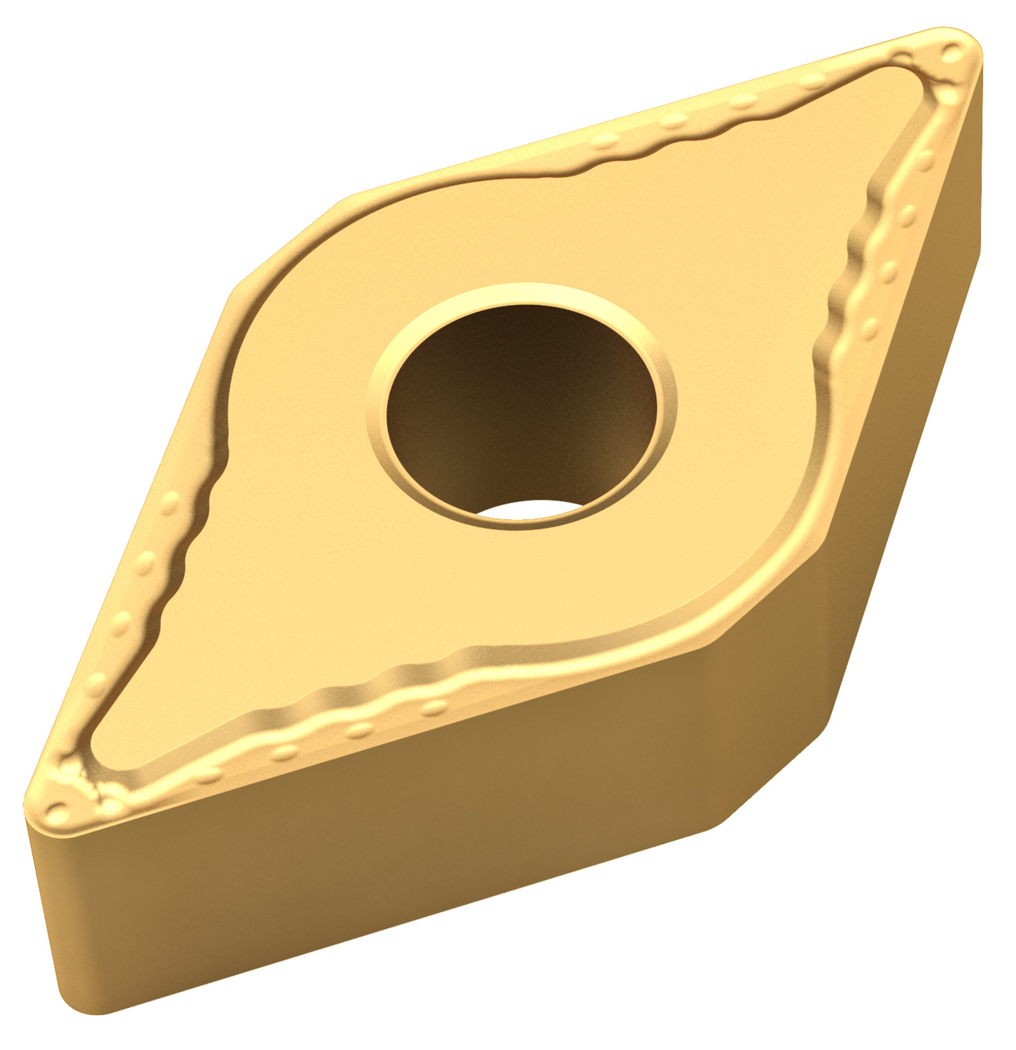 Picture of Dbl-Side Neg Turn Insert, 55° Rhomboid with ICD of 1/2", 1/4" Thick, 1/32" NR
