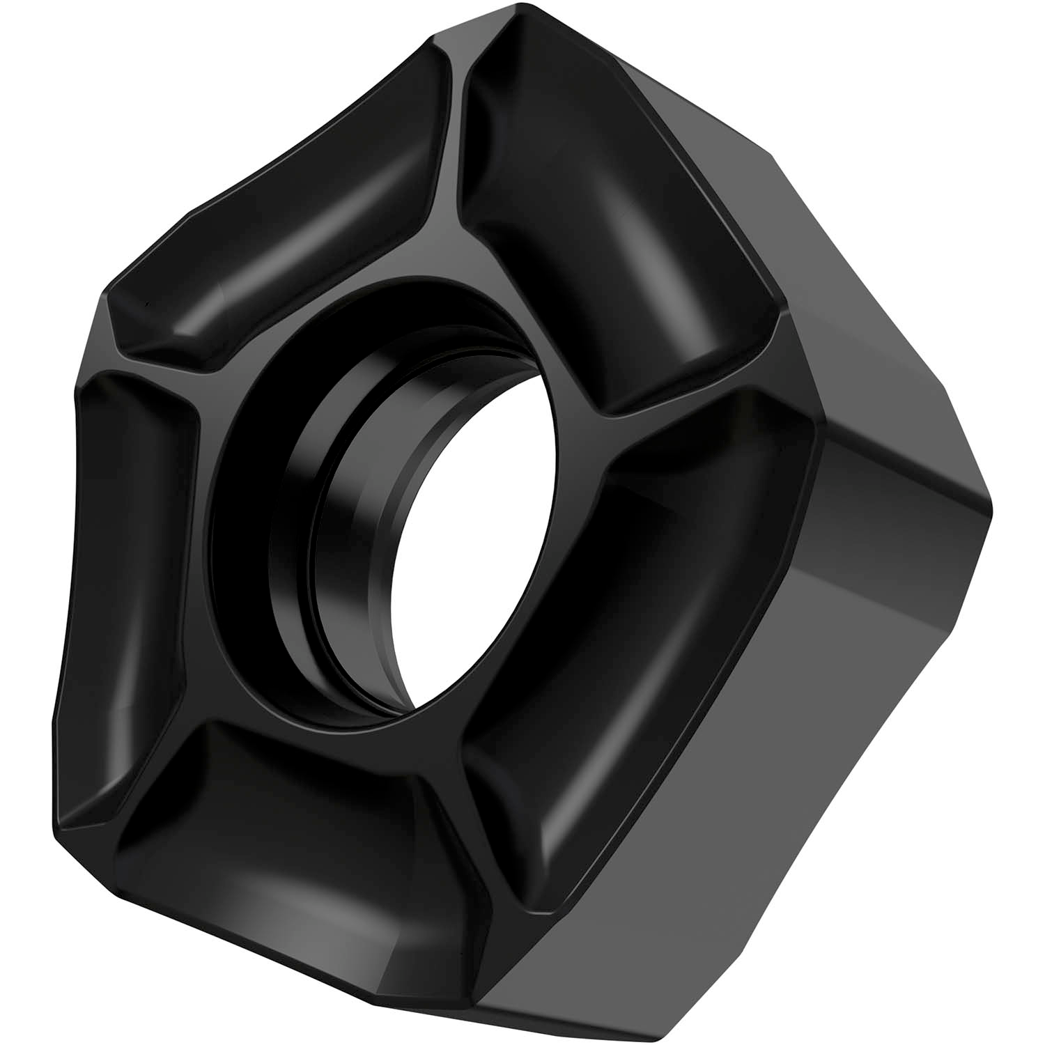 Picture of Dbl-Side Milling Insert PNMU 1308 with CB, Pentagonal Max Depth .3937"