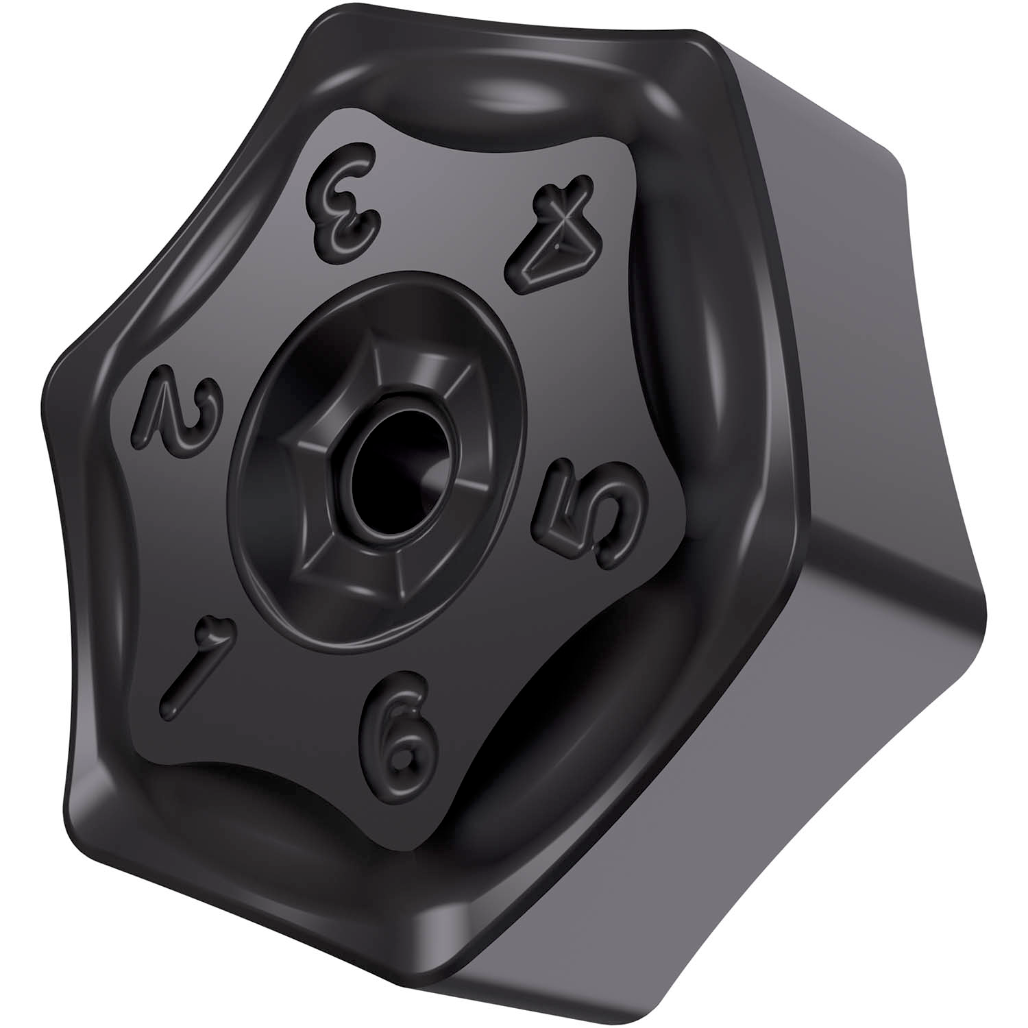 Picture of Dbl-Side Milling Insert HNMF 0905 with CB, Hectagonal for a Max Depth .2362", with .063" CR