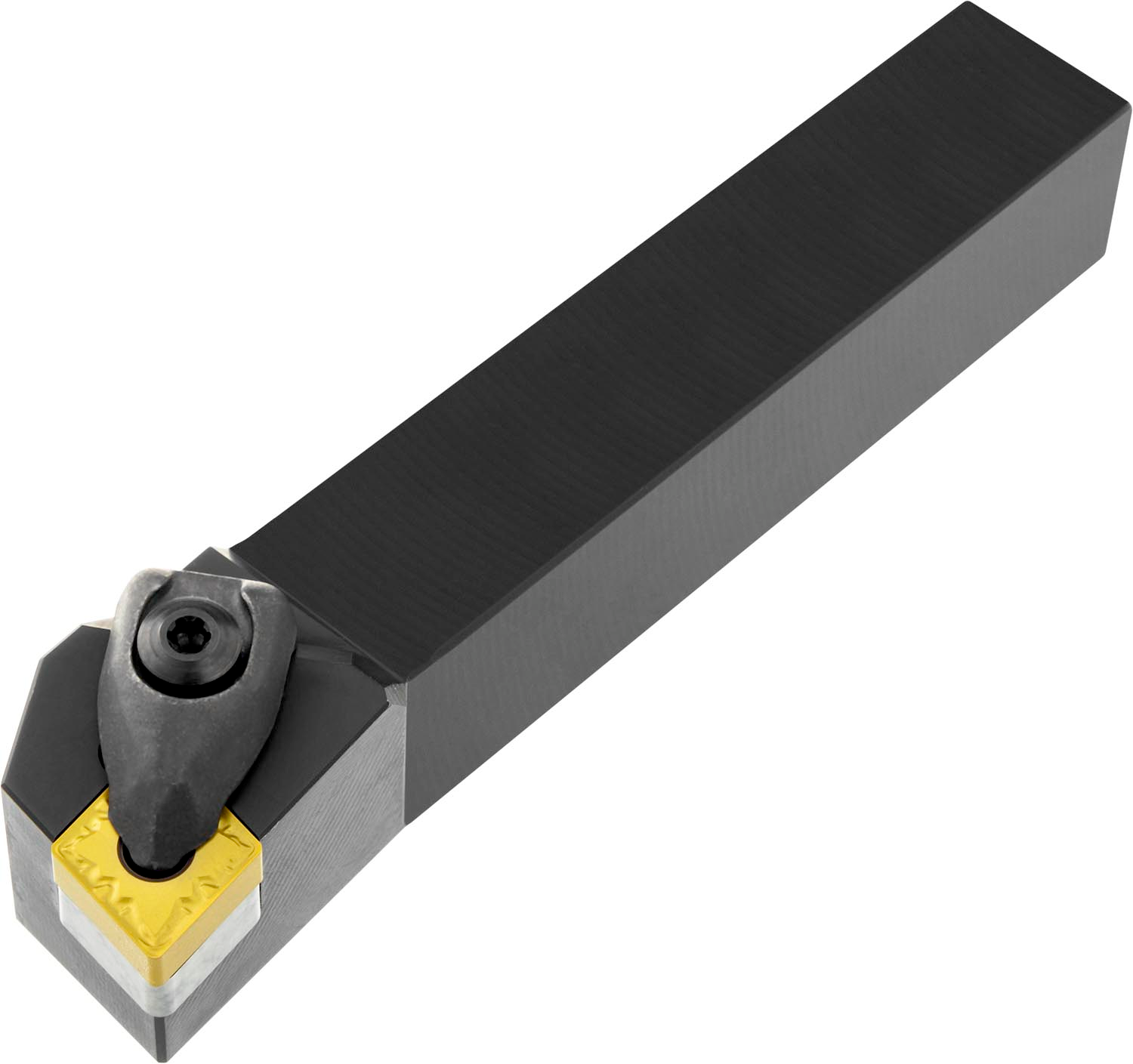 Picture of Dbl Clamp Turning Tool Hold a 80° Rhombus Neg insert with an ICD of 3/4'', 1/4'' Thick Right Hand 95°