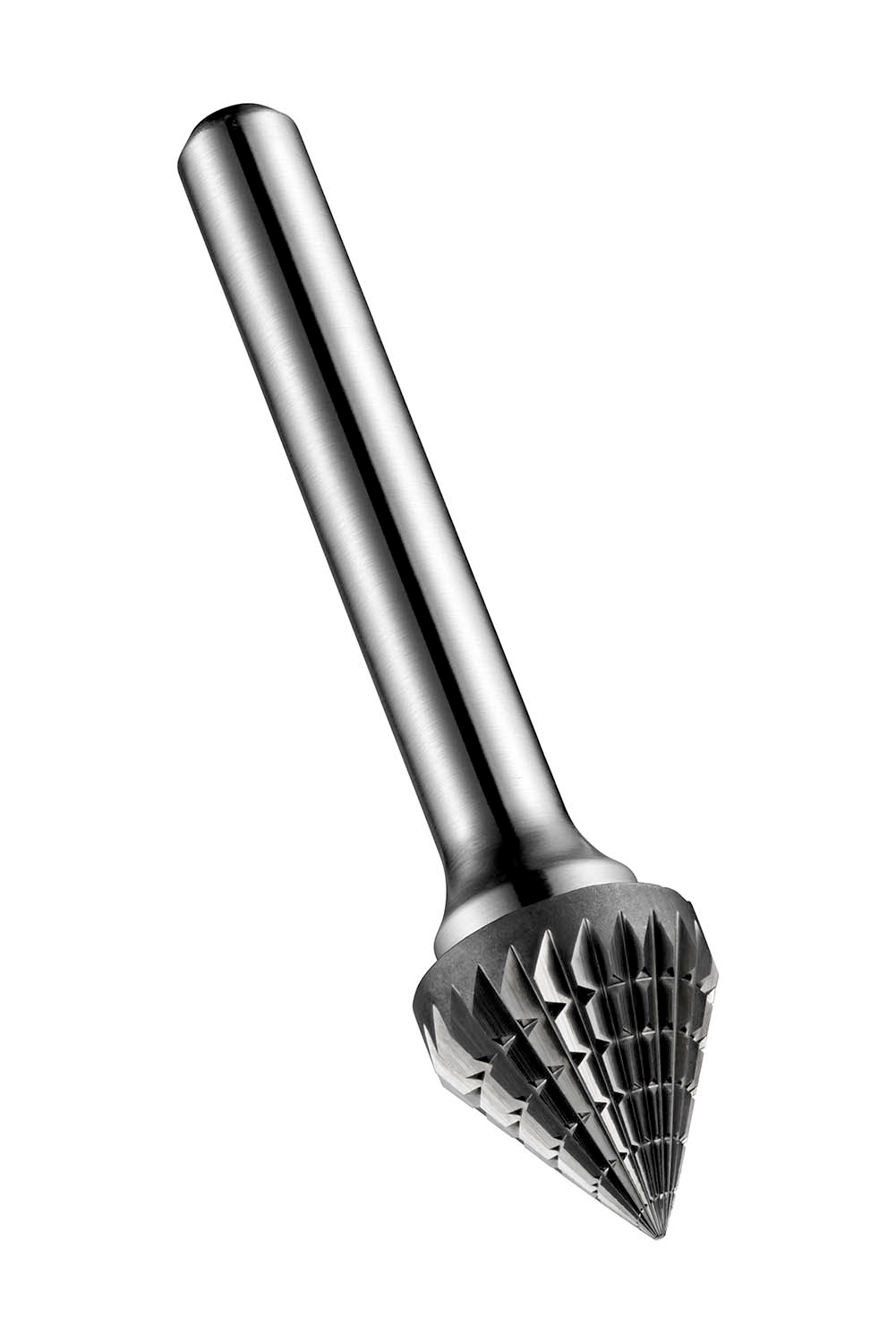 Picture of 60° Countersink Burr (J Shape), Dia 9.6mm with 8mm Length of Cut, 56mm Length and 6mm Shank