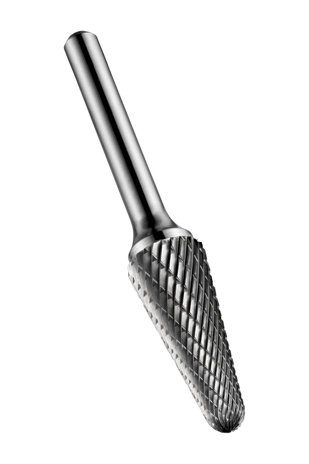Picture of Ball-Nosed Cone Burr (L Shape), Dia. 9.6mm with 30mm Length of Cut, 76mm Length and 6mm Shank