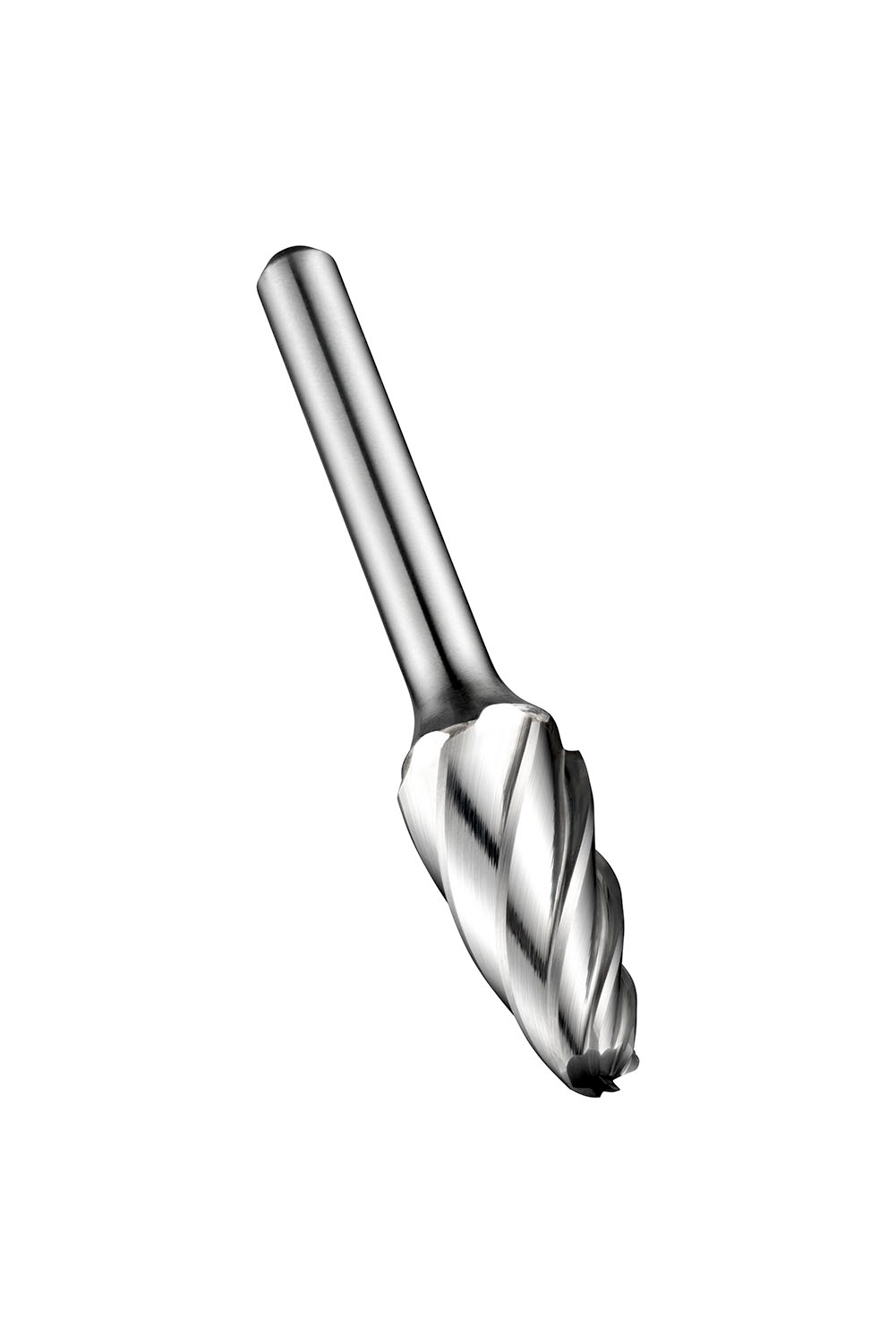 Picture of Rounded Tree Burr (F Shape), Dia. 9.6mm with 19mm Length of Cut, 64mm Length and 6mm Shank