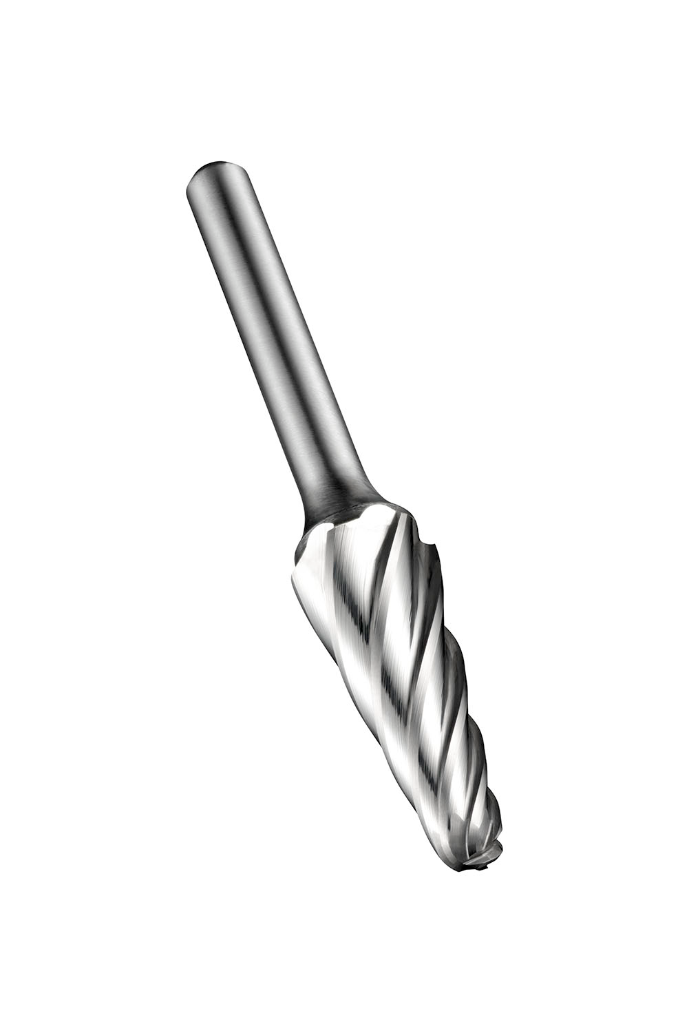 Picture of Ball-Nosed Cone Burr (L Shape), Dia. 9.6mm with 30mm Length of Cut, 76mm Length and 6mm Shank