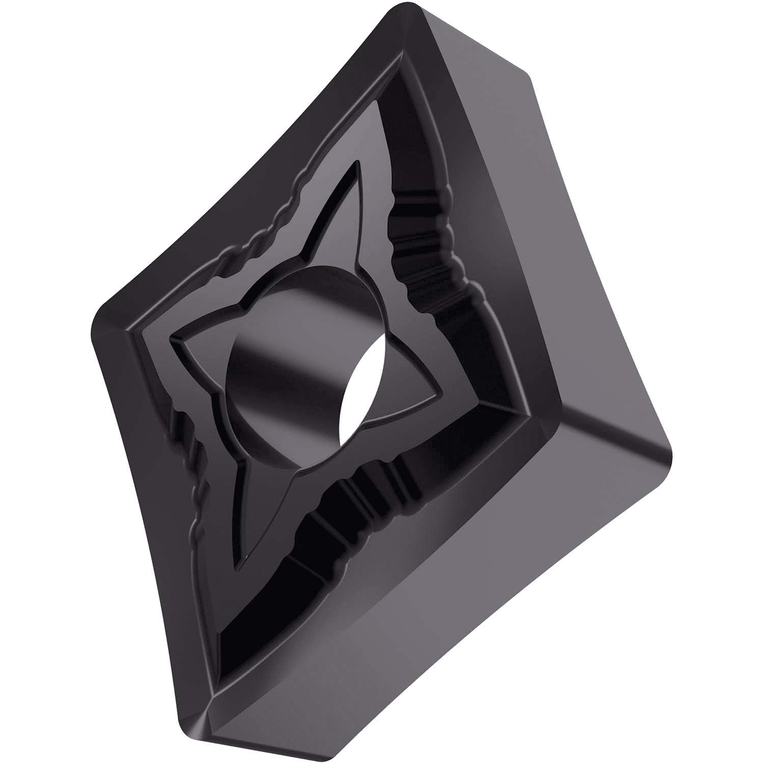 Picture of Dbl-Side Neg Turn Insert, 80° Rhomboid with ICD of 1/2", 3/16" Thick, 1/64" NR