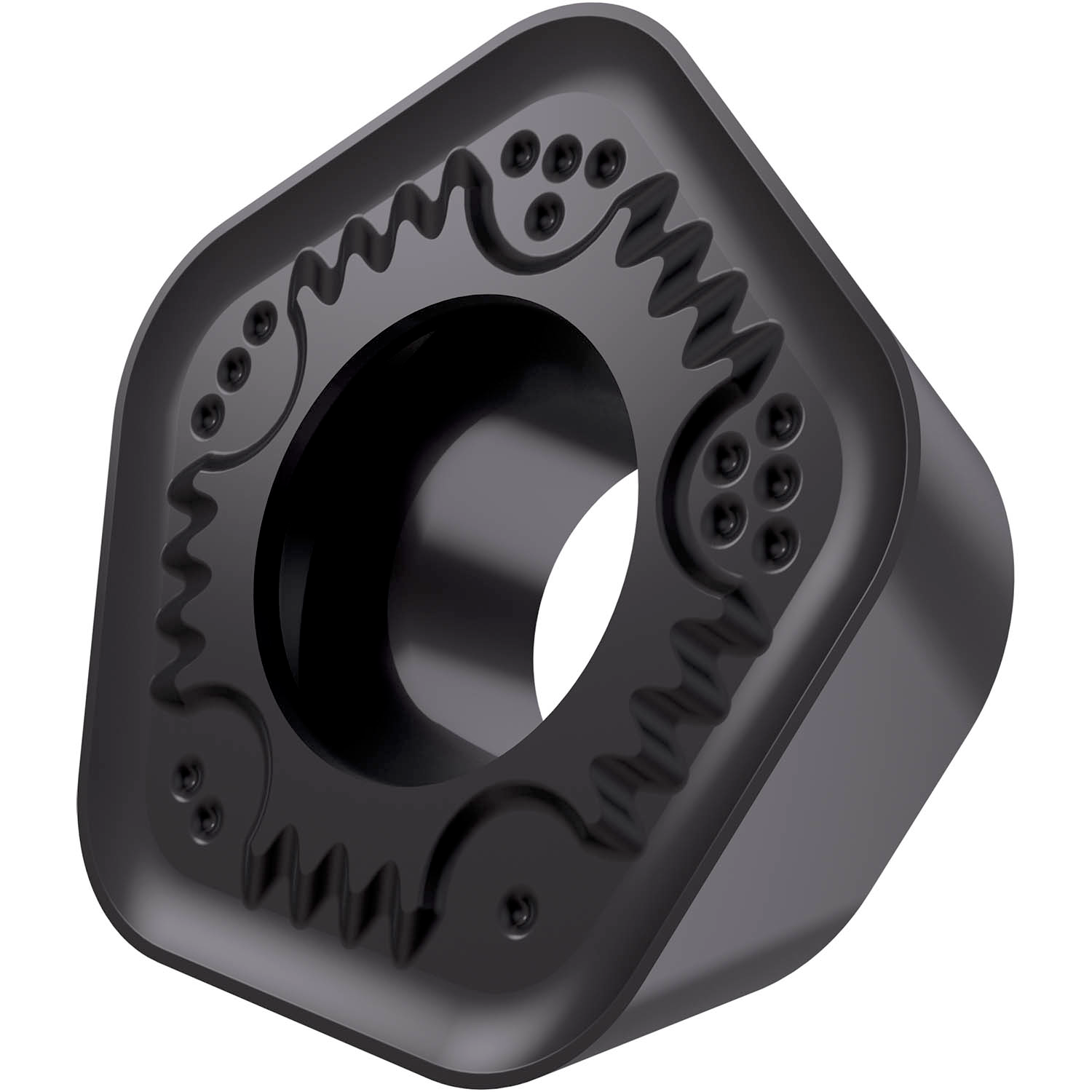 Picture of Sg-Side Milling Insert PDKT 0905 with CB, Pentagonal Max Depth .0787", with .1181" CR