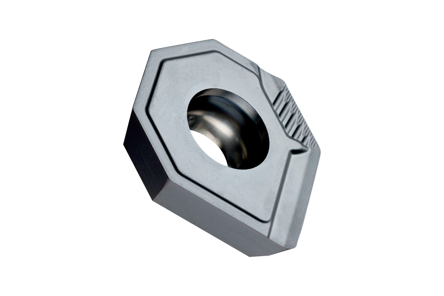 Picture of Sg-Side Milling Insert XEHT 0604 with CB, special shape and wiper design for a Max Depth .1299"