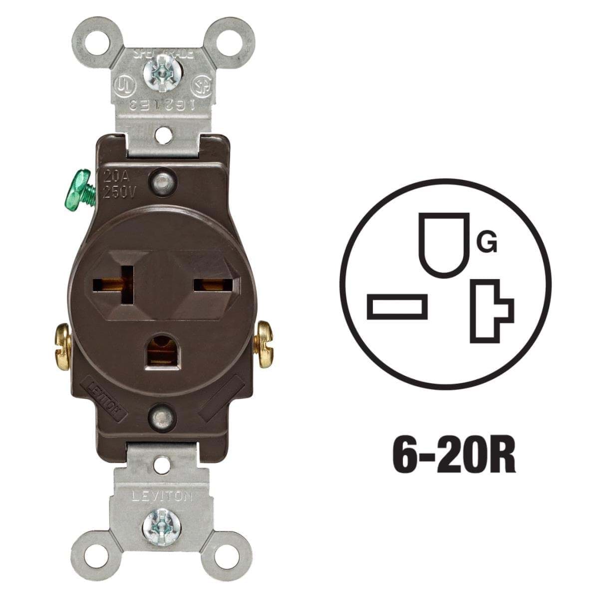 Picture of Leviton Heavy-Duty Grounding Single Outlet