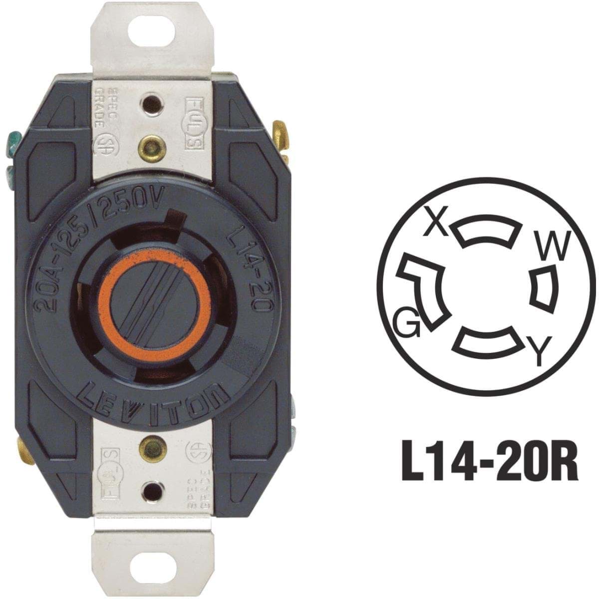 Picture of Leviton 20A Locking Outlet Receptacle