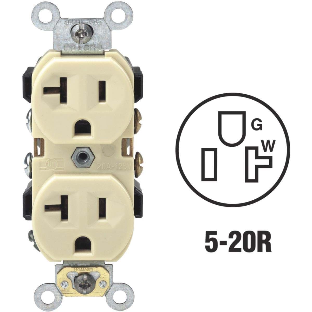 Picture of Leviton Shallow Commercial Grade Duplex Outlet