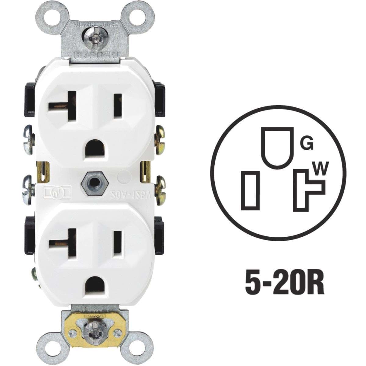 Picture of Leviton Shallow Commercial Grade Duplex Outlet