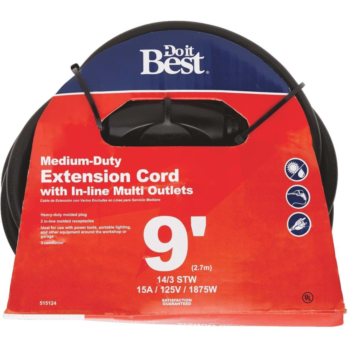 Picture of Do it Best 14/3 In-Line Multi Outlet Extension Cord