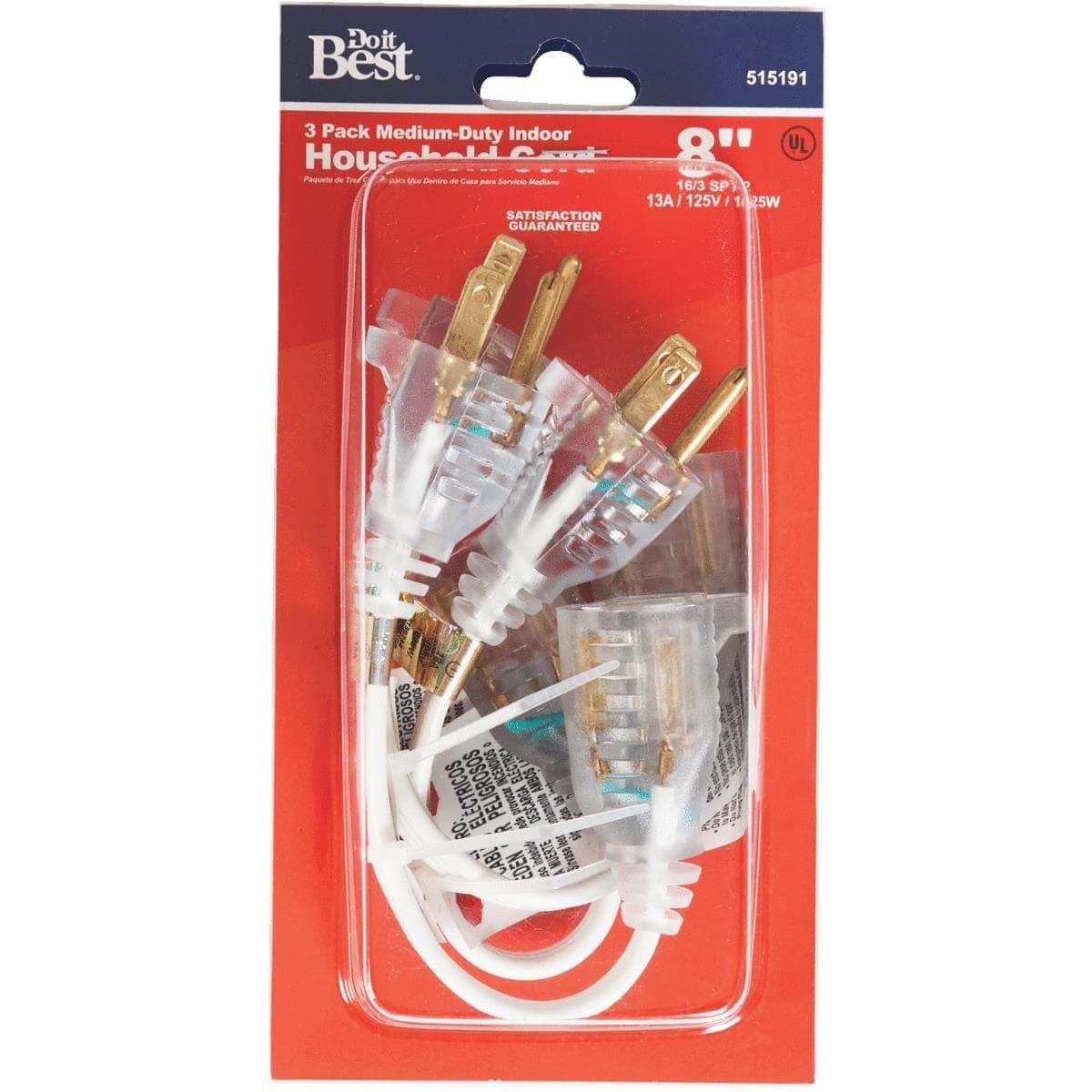 Picture of Do it Best 16/3 3-Pack Short Extension Cord Set