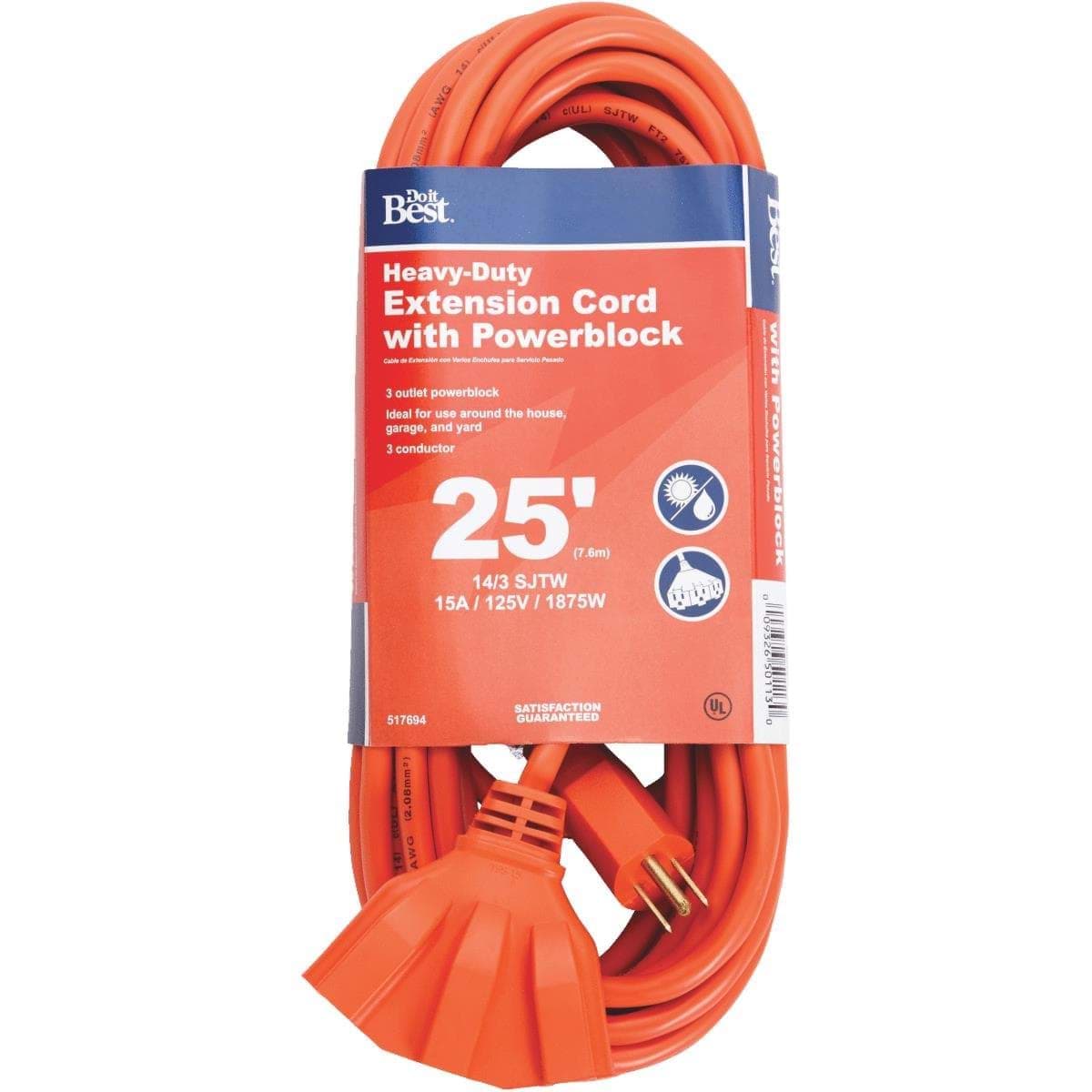 Picture of Do it Best 14/3 Extension Cord With Powerblock