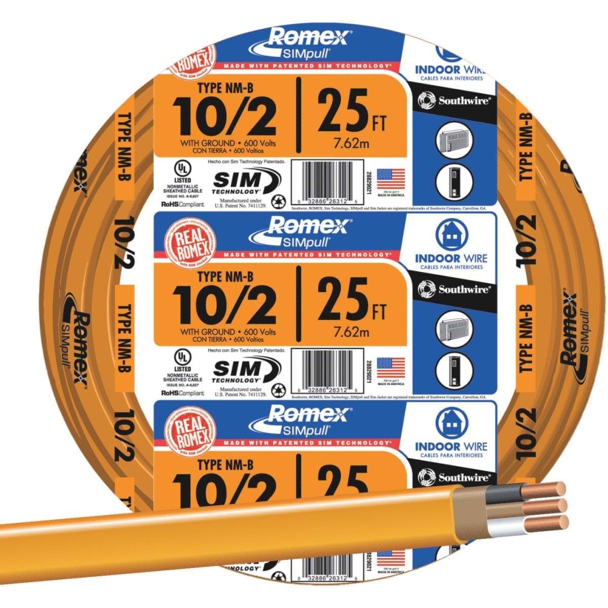Picture of Romex 10-2 NMW/G Wire
