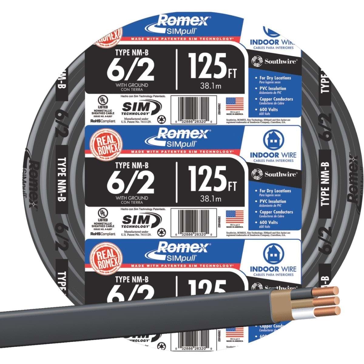 Picture of Romex 6-2 NMW/G Wire